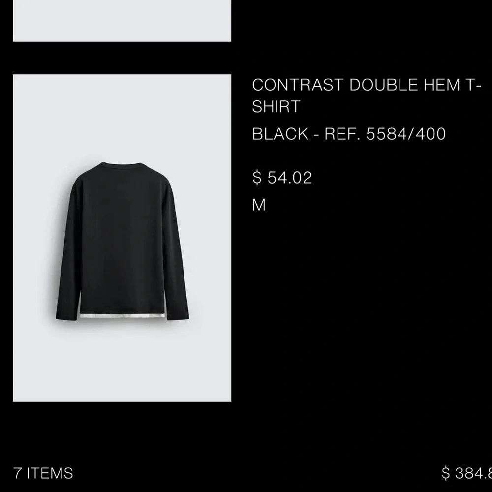 Zara Black Long Sleeve Tee - Picture 2 of 2